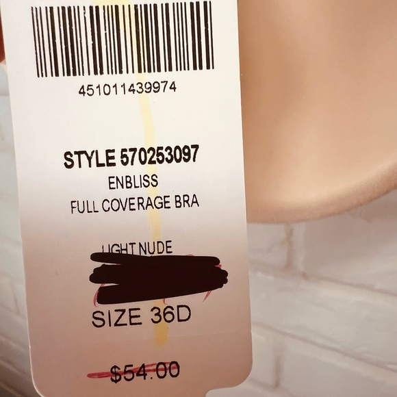 NWT Soma Enbliss Full Coverage Lined Underwire Bra 36 D Porcelain nude #0593 - Picture 9 of 13